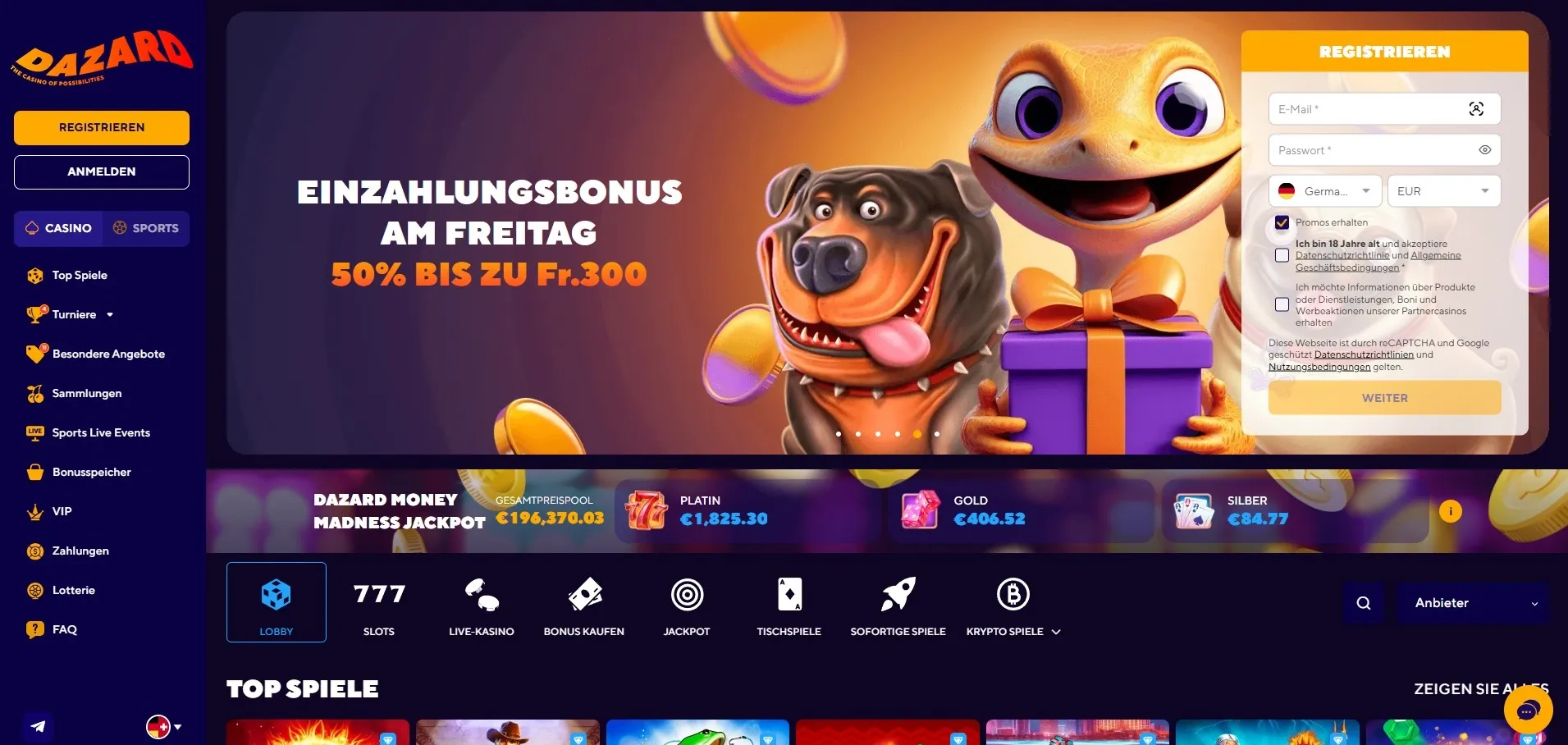 Dazard Casino So analysieren wir Casinos