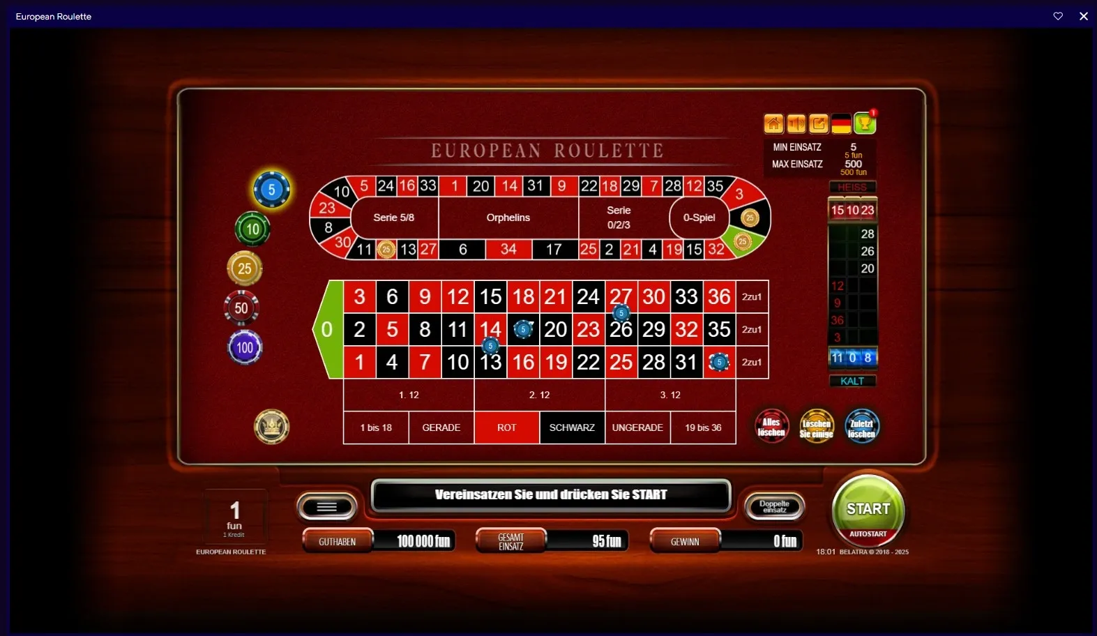 Dazard Casino Tischspiele und Live-Casino